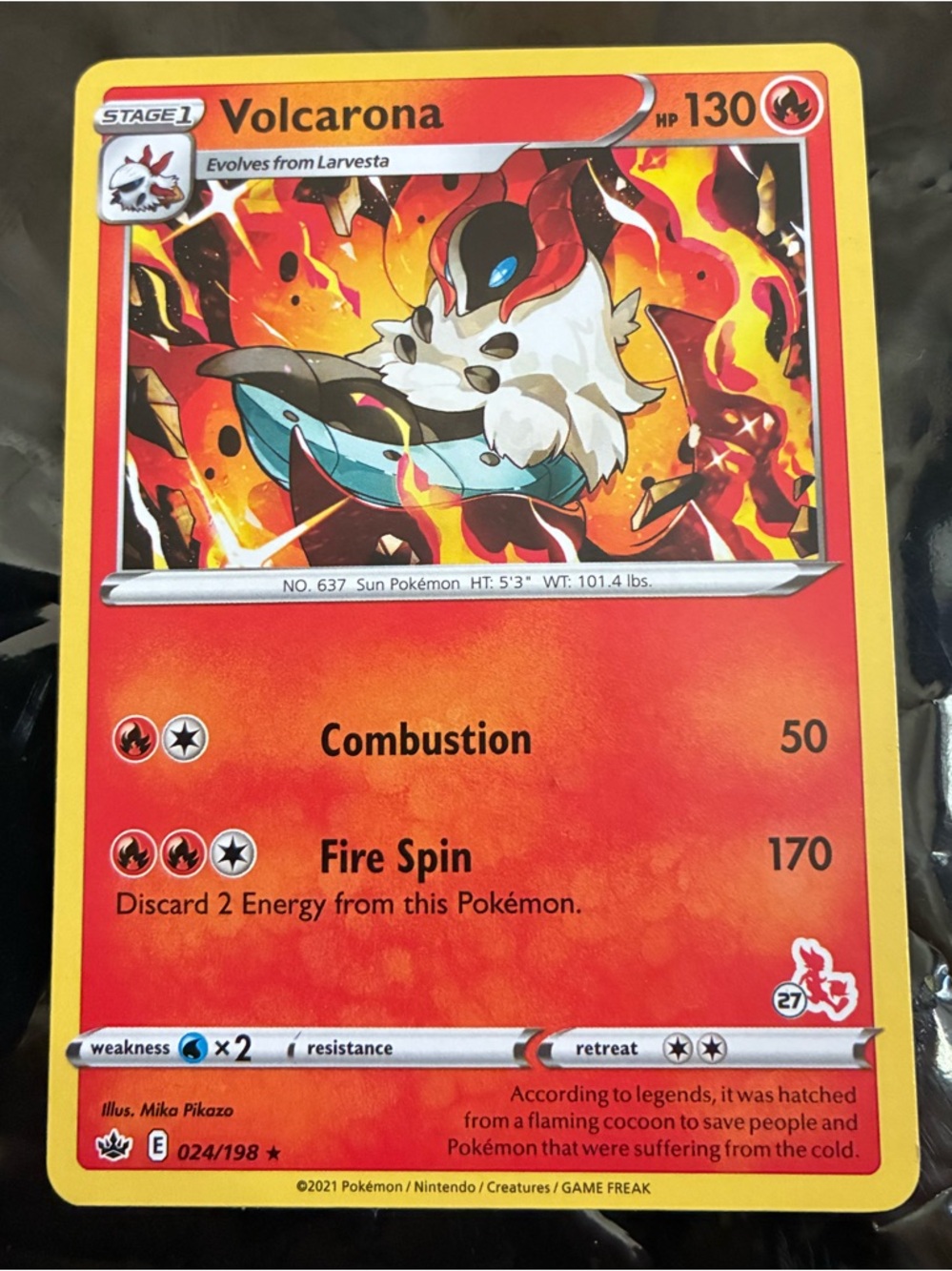 Volcarona Pokemon Trading Card - Stage 1 - 130 HP